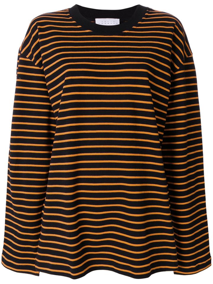 Julia Seemann Striped Knit Top - Black