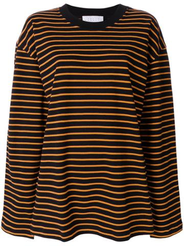 Julia Seemann Striped Knit Top - Black