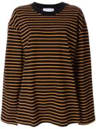 Julia Seemann Striped Knit Top - Black