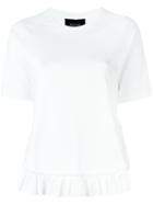 Simone Rocha Ruffle Hem T-shirt, Women's, Size: Small, White, Cotton