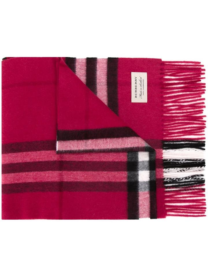 Burberry Classic Pattern Scarf, Women's, Red, Cashmere