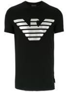 Emporio Armani Distressed Logo Print T-shirt - Black