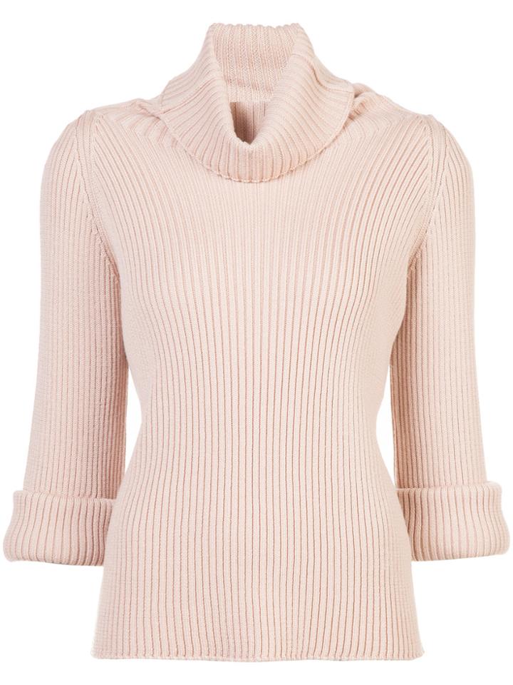 Red Valentino Ribbed Turtleneck Jumper - Pink & Purple