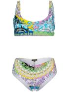 Versace Technicolor Baroque Print Bikini Set - Multicolour