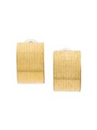 Christian Dior Vintage Textured Half Loop Earrings - Gold