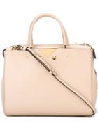 Emporio Armani Top Handle Crossbody Bag, Women's, Nude/neutrals, Calf Leather/cotton