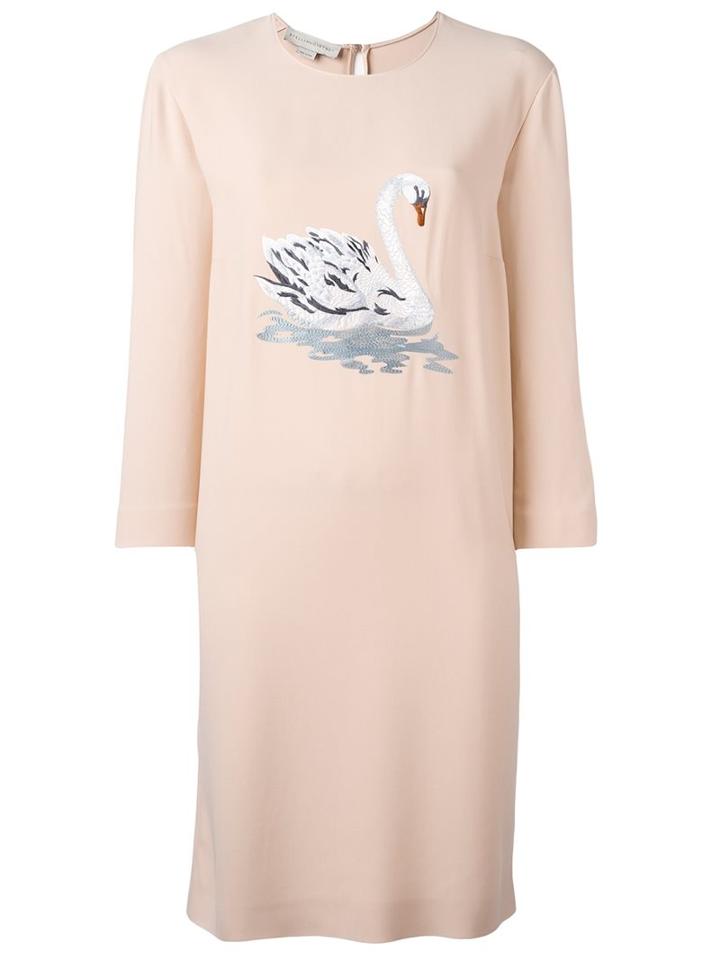 Stella Mccartney Swan Print Dress, Women's, Size: 40, Pink/purple, Spandex/elastane/acetate/viscose