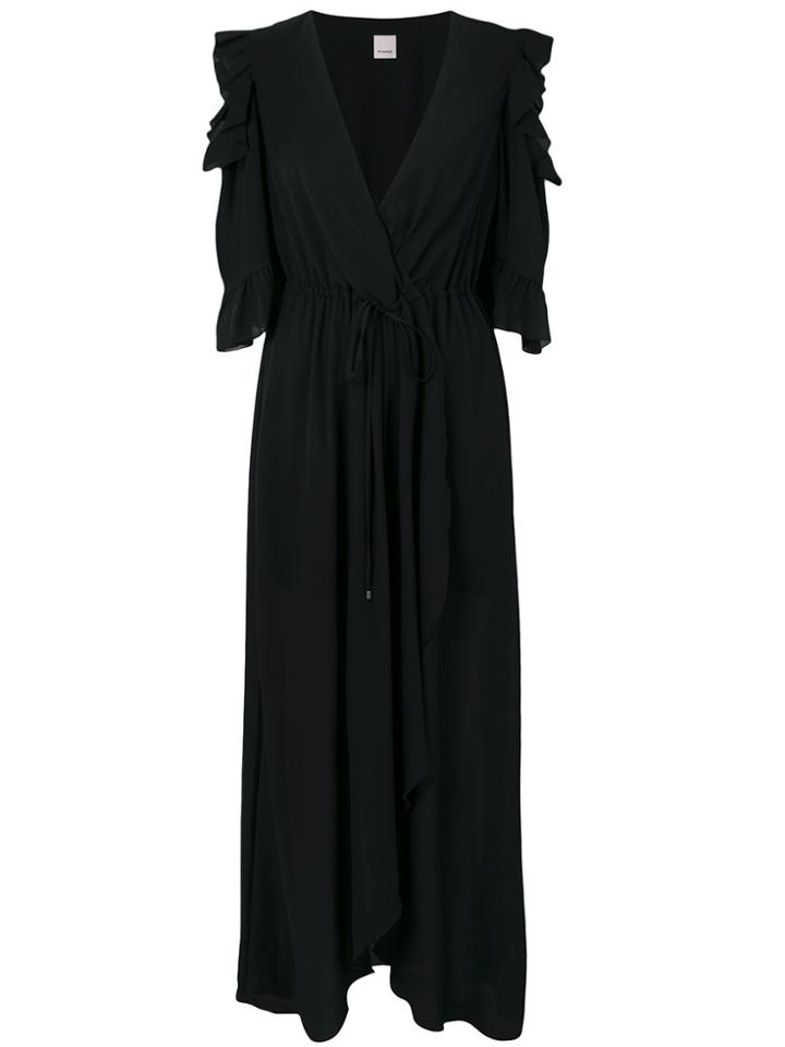 Pinko Flared V-neck Dress - Black