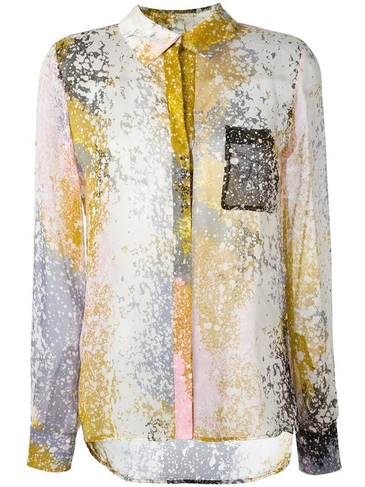 Diane Von Furstenberg Abstract Print Shirt, Women's, Size: 10, Silk