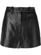 Proenza Schouler Wide Leg Shorts, Women's, Size: 4, Black, Cotton/lamb Skin