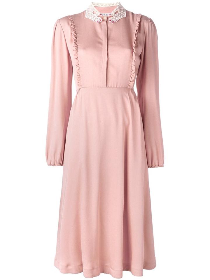 Vivetta Midi Longsleeve Dress, Women's, Size: 46, Pink/purple, Polyester/acetate/viscose