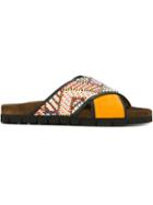 Msgm Beaded Crisscross Sandals