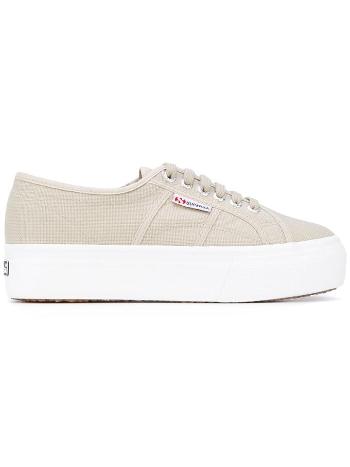 Superga Platform Lace-up Sneakers - Nude & Neutrals