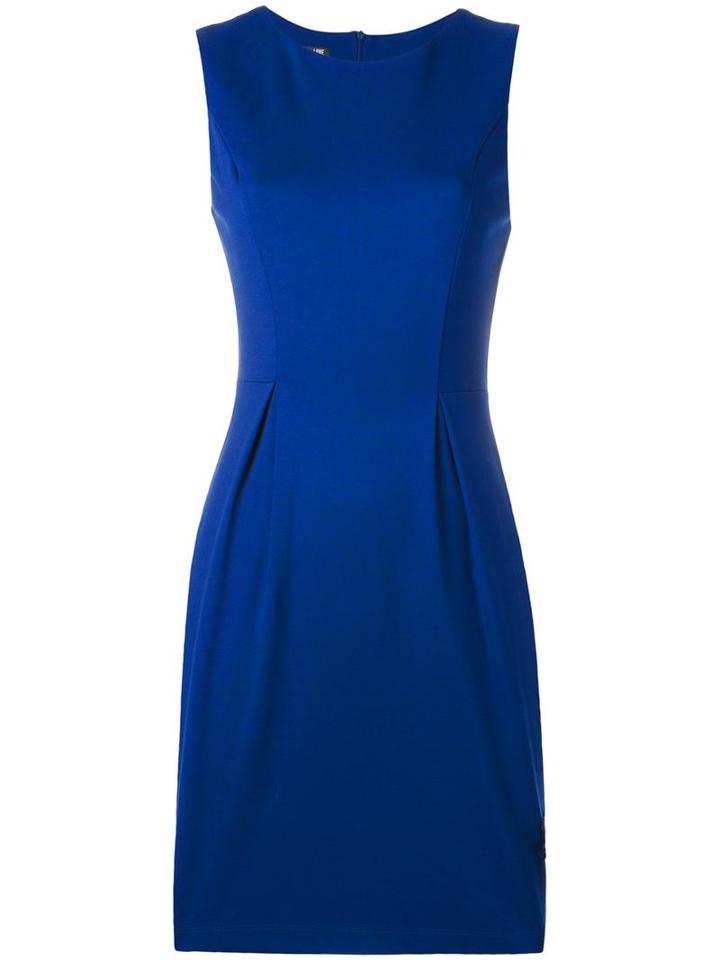 Love Moschino Pleat Detail Dress, Women's, Size: 42, Blue, Viscose/polyamide/spandex/elastane