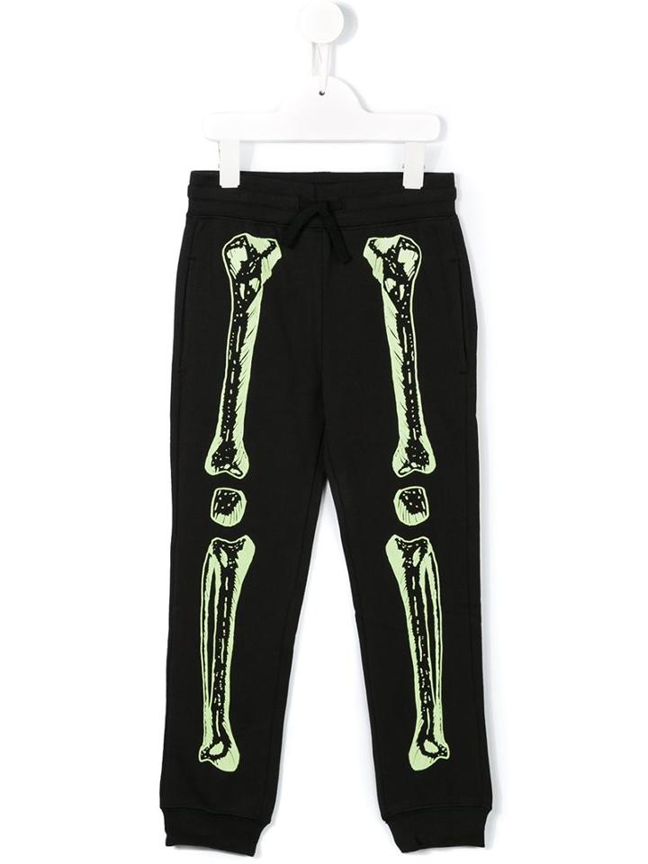 Stella Mccartney Kids Bones Print Track Pants, Toddler Boy's, Size: 5 Yrs, Black