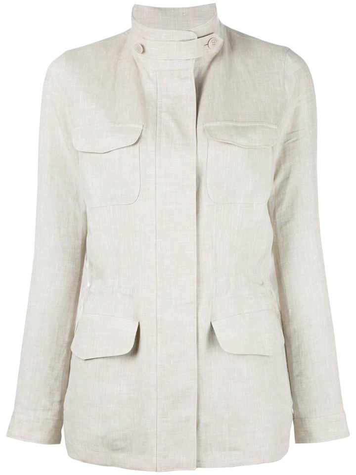 Loro Piana Cargo Jacket, Women's, Size: 42, Nude/neutrals, Linen/flax