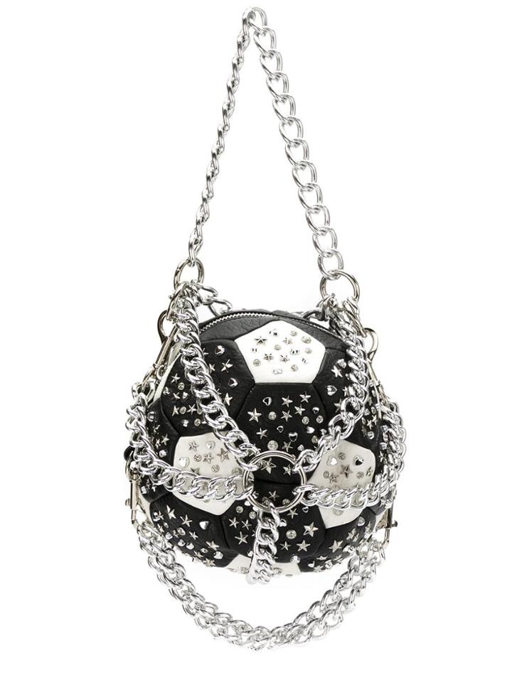 À La Garçonne Ball Chain Clutch - Black