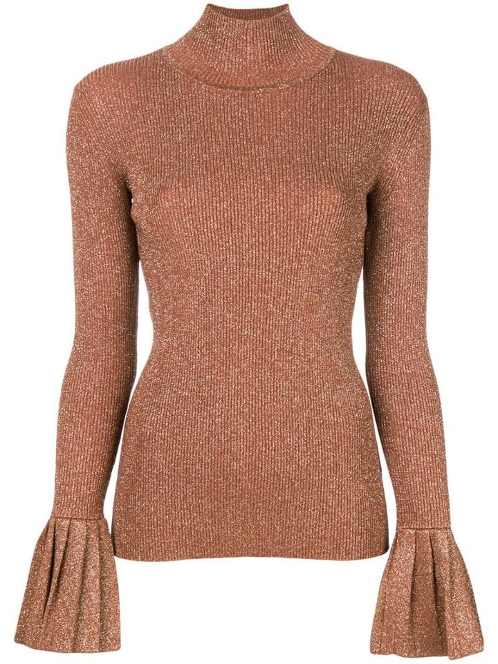 Carven Flared-cuffs Knitted Top - Neutrals
