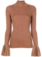 Carven Flared-cuffs Knitted Top - Neutrals