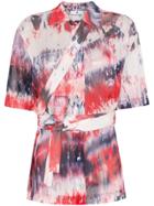 Asai Tie-dye Crinkle Shirt - Red