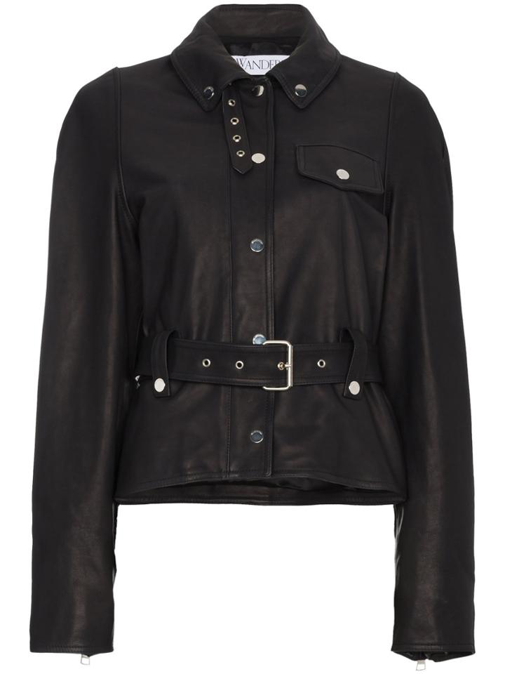 Jw Anderson Belted Leather Jacket - Black