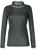 Fabiana Filippi Tulle-panelled T-shirt - Grey