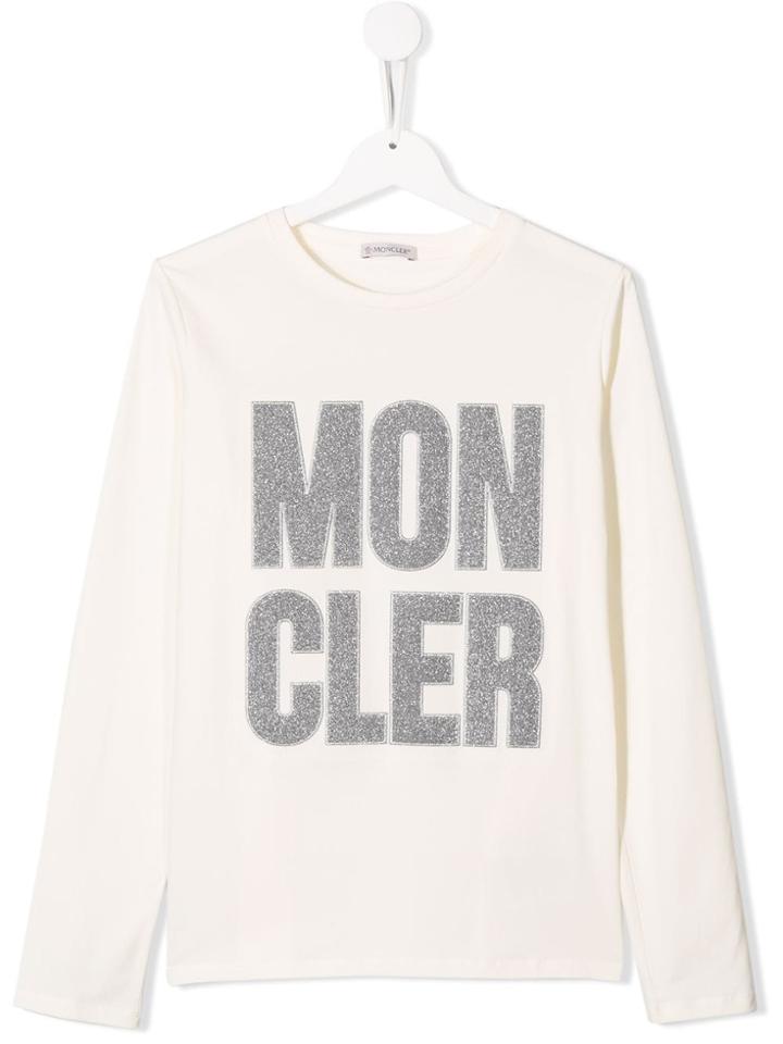 Moncler Kids Teen Logo Print Top - White