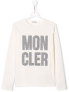 Moncler Kids Teen Logo Print Top - White