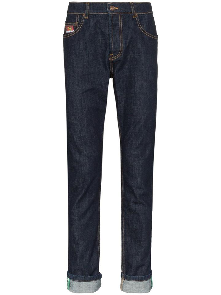 Kenzo Regular Turn-up Hem Jeans - Blue