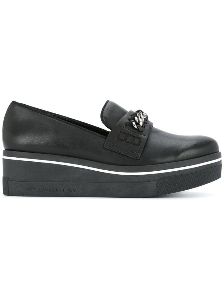 Stella Mccartney Chain-trimmed Binx Loafers - Black