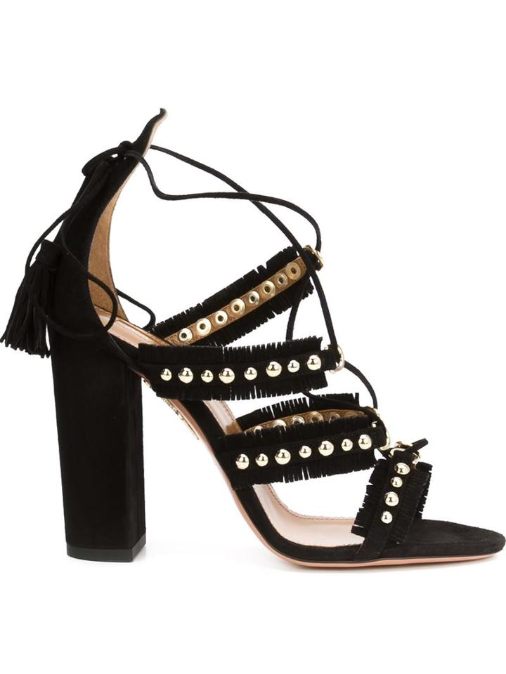Aquazzura Embellished Tassel Sandals