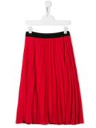 Msgm Kids Pleated Midi Skirt - Red