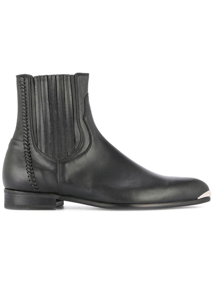 Wooyoungmi Pointed Toe Cap Ankle Boots - Black