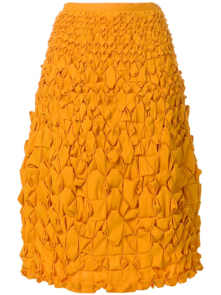 Issey Miyake Vintage Interwoven Flared Skirt - Yellow & Orange