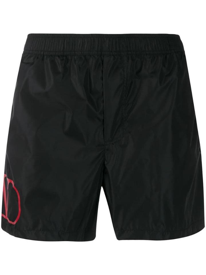 Valentino Vlogo Motif Swim Shorts - Blue