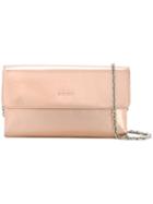Casadei - Logo Embossed Clutch - Women - Satin/kid Leather - One Size, Grey, Satin/kid Leather