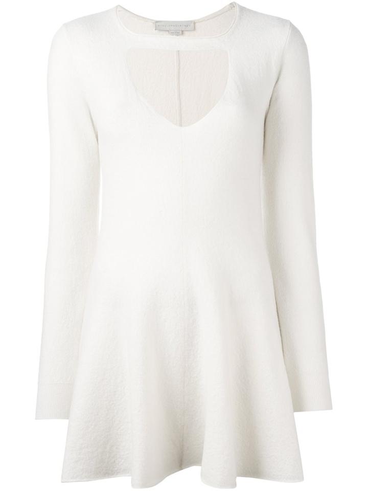 Stella Mccartney Ruffled Cut Out Blouse, Women's, Size: 42, White, Polyamide/spandex/elastane/wool/virgin Wool