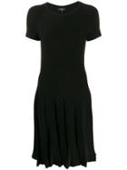 Theory Pleated Short-sleeved Dress - Black