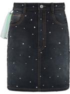 Miu Miu Washed Denim Skirt - Blue