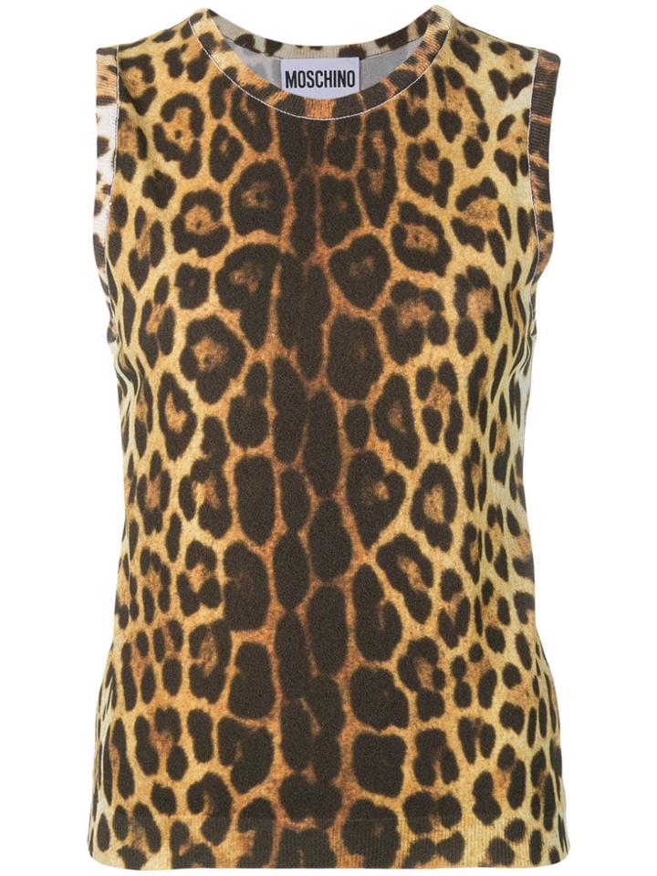 Moschino Leopard Print Tank Top - Brown