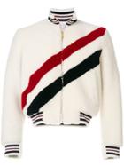 Thom Browne Knitted Stripe Blouson Jacket - White