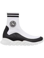 Fendi Logo Sock Sneakers - White
