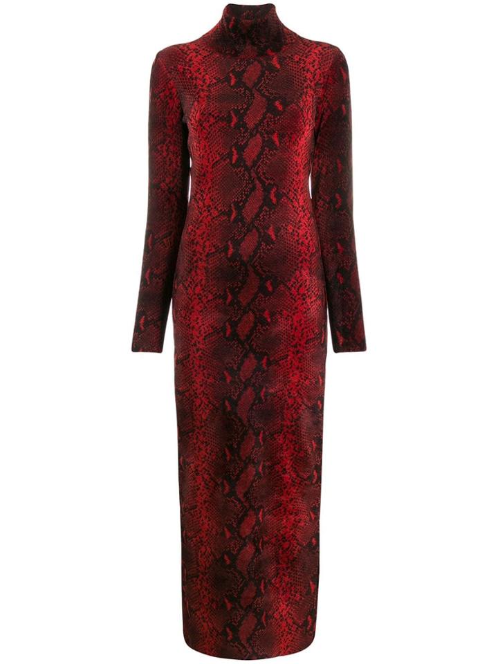 Alexander Wang Snake-print Dress - Red