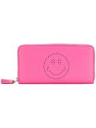 Anya Hindmarch Smiley Perforated Wallet - Pink & Purple