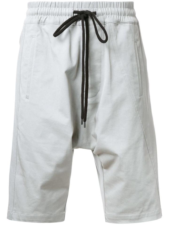 Bassike 'combat Pull On' Shorts, Men's, Size: Xl, Grey, Cotton/spandex/elastane
