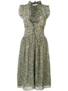 Vanessa Bruno - Sleeveless Frill Leaf Dress - Women - Silk - 36, Green, Silk