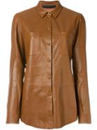 Drome Panelled Shirt, Women's, Size: Small, Brown, Calf Leather