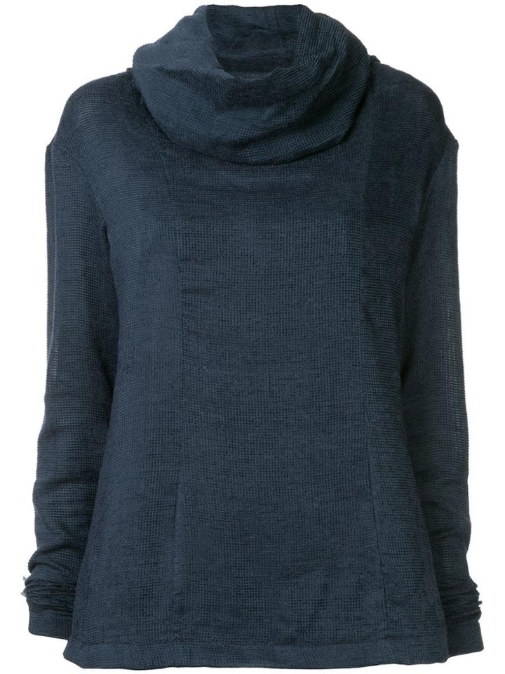 Nehera Fine Knit High Neck Sweater - Blue