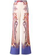 Etro - Paisley Print Palazzo Pants - Women - Silk/spandex/elastane - 44, Silk/spandex/elastane