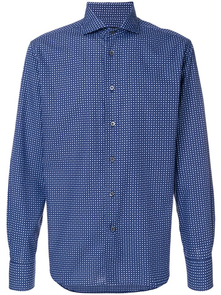 Corneliani Square Printed Shirt - Blue